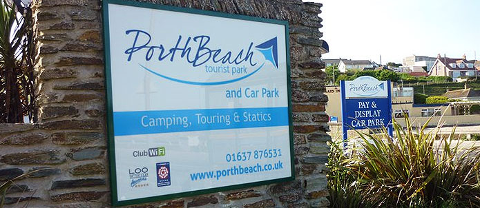 Porth Beach Tourist Park Entrance